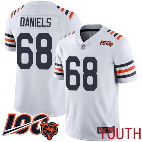 Chicago Bears Limited White Youth James Daniels Jersey NFL Football #68 100th Season->youth nfl jersey->Youth Jersey